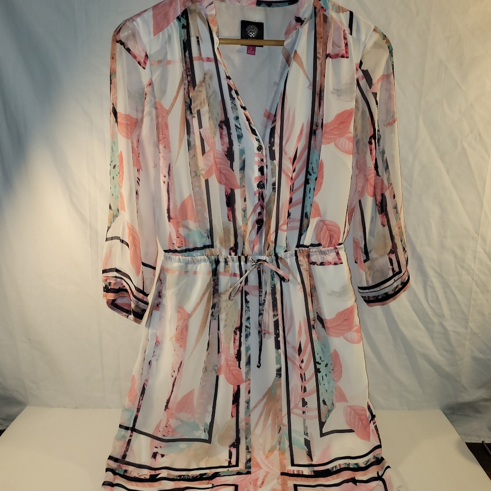 VINCE CAMUTO Womens size 2 Small S long sleeve midi floral dress
